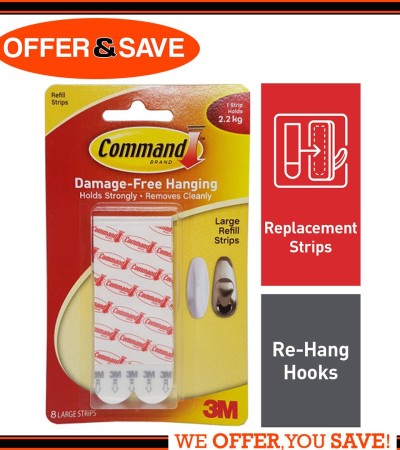3M Command™ Large Refill Strips 17023P- 8PK