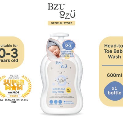 BzuBzu从头到脚婴儿洗发露套装，600ml |专为新生儿和敏感肌肤设计